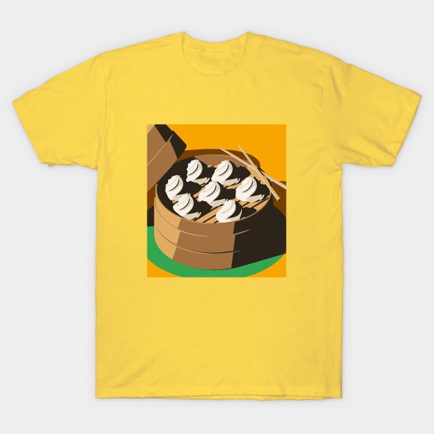 Bamboo basket full of dumplings T-Shirt by sunsewtuesday